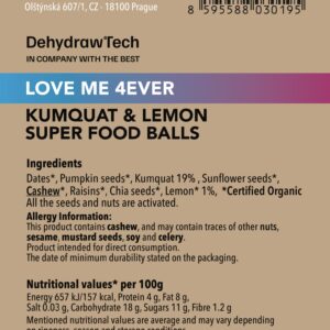 LOVE ME 4EVER super food kuličky s kumquat a citronem